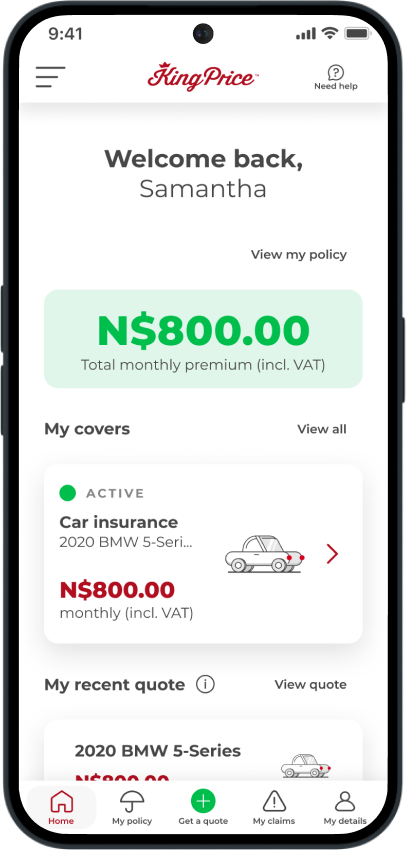 Manage my policy - App SSP Image - Namibia