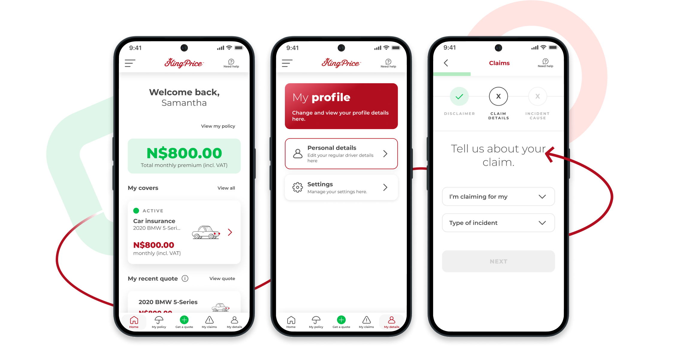 Manage my policy - Mockup - Namibia